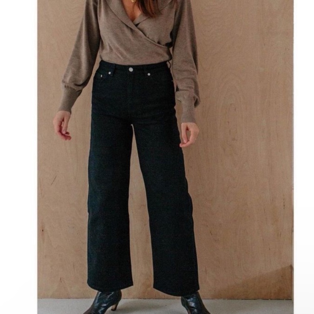 & Other Stories Stockholm Atelier Wide Straight Black Jeans High Waisted